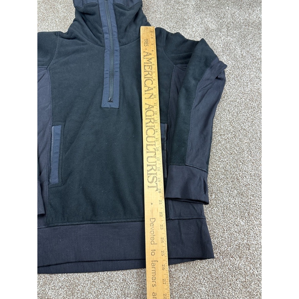 LULULEMON Post Chaturanga 1/2 Zip Pullover Sweatshirt Fleece‎ Jacket Black Sz 4 - Picture 14 of 14